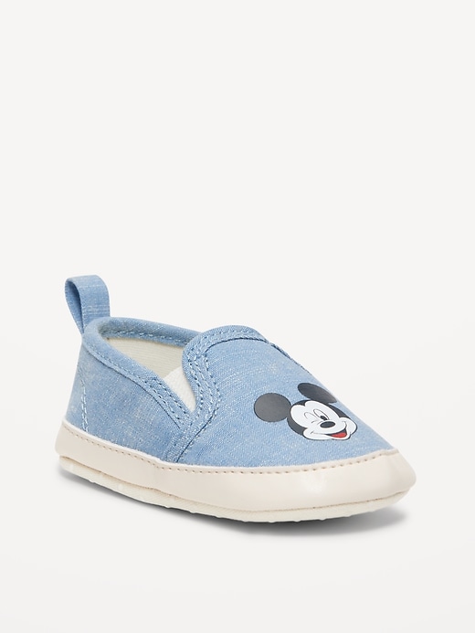 View large product image 1 of 5. Disney© Mickey Mouse Canvas Slip-On Sneakers for Baby