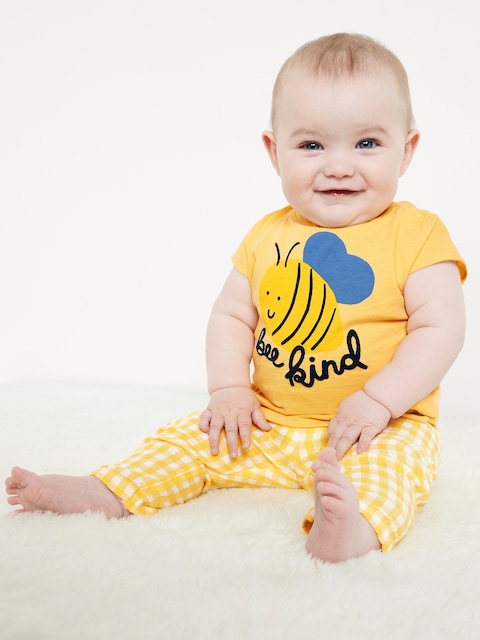 Ensemble t-shirt à imprimé à manches courtes et pantalon pour bébé