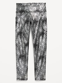 View large product image 4 of 5. High-Waisted PowerSoft 7/8-Length Side-Pocket Leggings for Girls