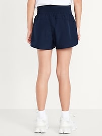 View large product image 3 of 3. High-Waisted Dolphin-Hem Run Shorts for Girls