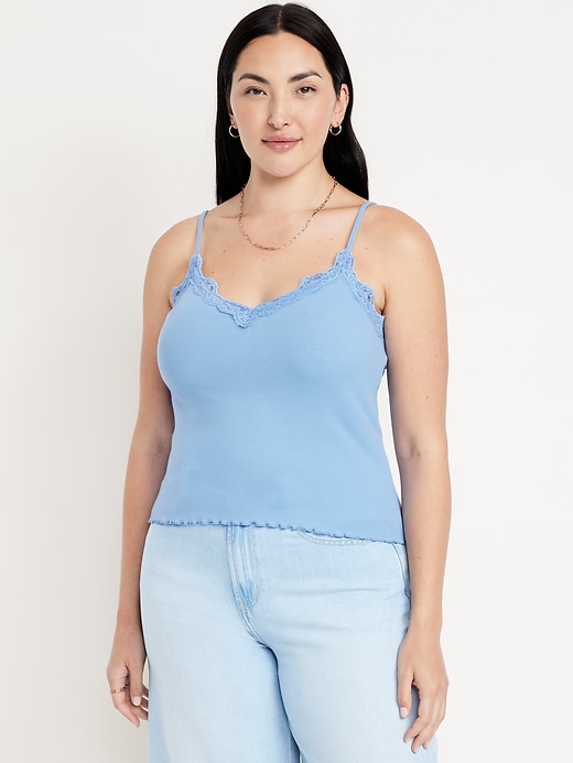 Image number 4 showing, Lace-Trim Cami Tank Top
