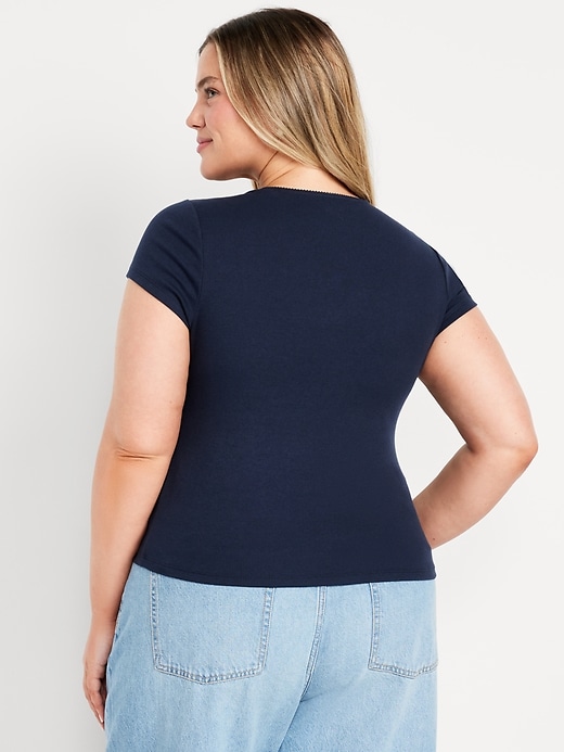 Image number 7 showing, Square-Neck Ribbed T-Shirt