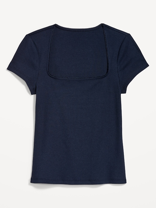 Image number 8 showing, Square-Neck Ribbed T-Shirt