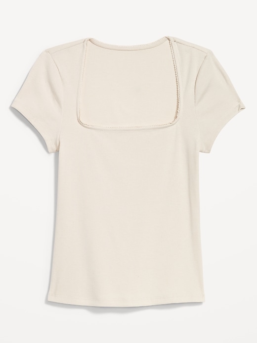 Image number 7 showing, Square-Neck Ribbed T-Shirt