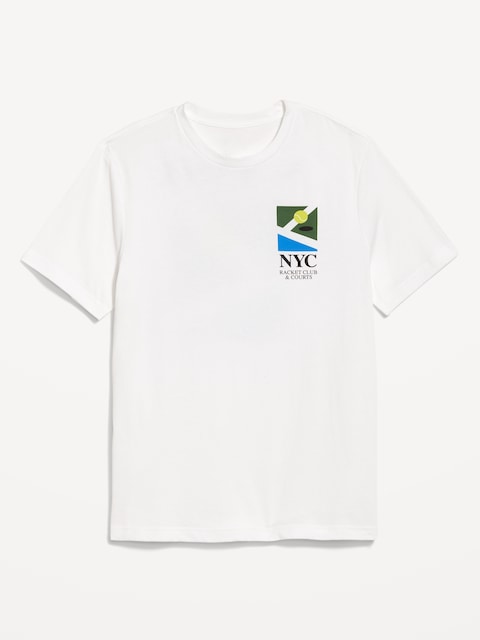 T-shirt ras du cou à imprimé - Bleu