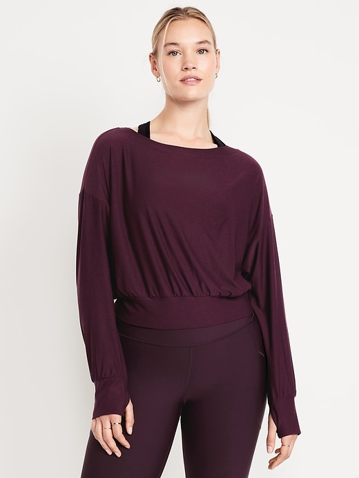 Image number 5 showing, CloudMotion Boat-Neck Top