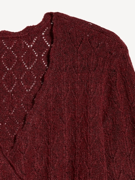 Image number 4 showing, Wool-Blend Wrap-Front Sweater