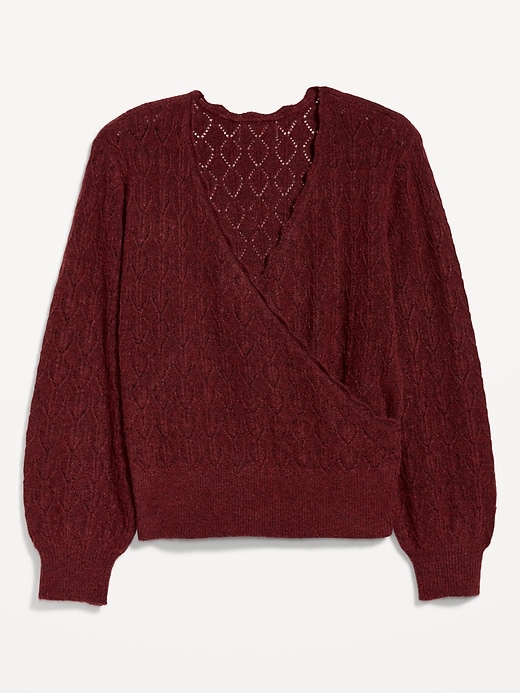 Image number 3 showing, Wool-Blend Wrap-Front Sweater