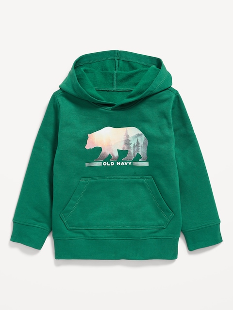 Logo-Graphic Fleece Pullover Hoodie for Toddler Boys - Green