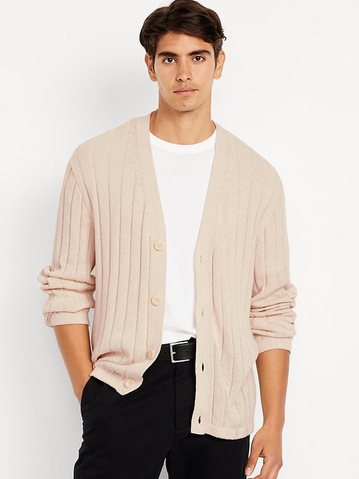 Image number 1 showing, Ribbed Button-Front Cardigan