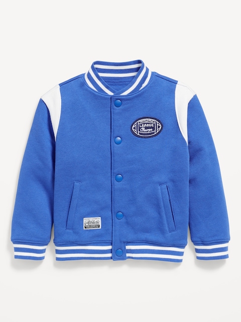 Blouson aviateur en molleton pour tout-petit garçon - Bleu
