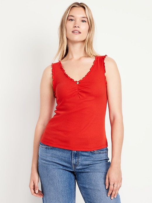 Image number 5 showing, Cinched Rib-Knit Tank Top
