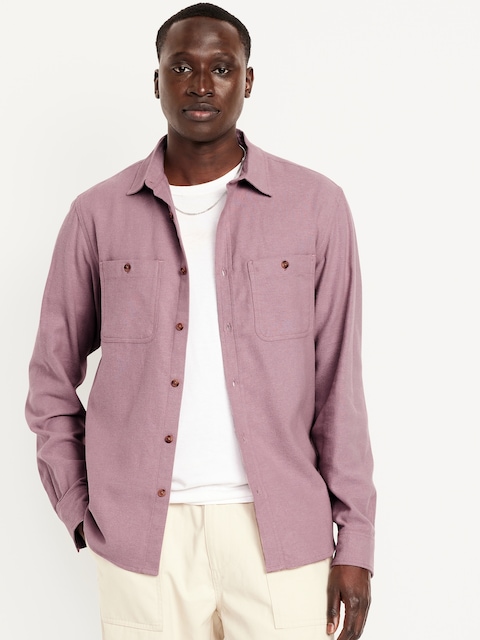 Chemise en flanelle à poche - Rose