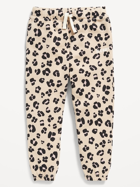 Printed Cinched-Hem Logo-Graphic Jogger Sweatpants for Toddler Girls - Brown