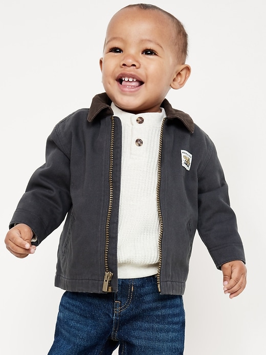 View large product image 1 of 2. Full-Zip Twill Barn Coat for Baby