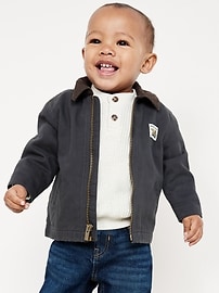 Image number 1 showing, Full-Zip Twill Barn Coat for Baby