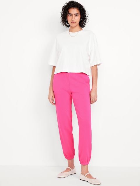 High-Waisted SoComfy Jogger Sweatpants - Pink