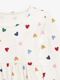 View large product image 3 of 3. Printed Long-Sleeve Ribbed Dress for Toddler Girls