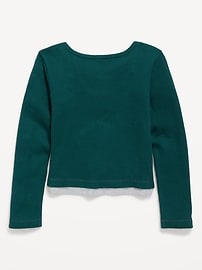 Image number 3 showing, Long-Sleeve 2-In-1 Fitted Henley Top for Girls