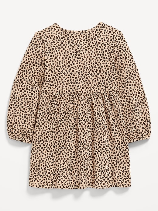 View large product image 2 of 2. Printed Long-Sleeve Ribbed Dress for Toddler Girls