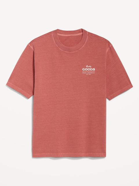 Heavyweight Crew-Neck Graphic T-Shirt - Red