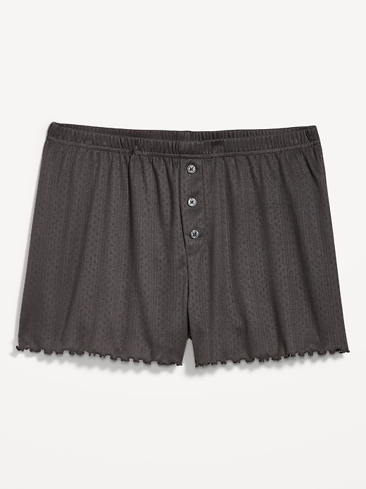 L'image numéro 3 présente Short de pyjama à taille haute en popeline