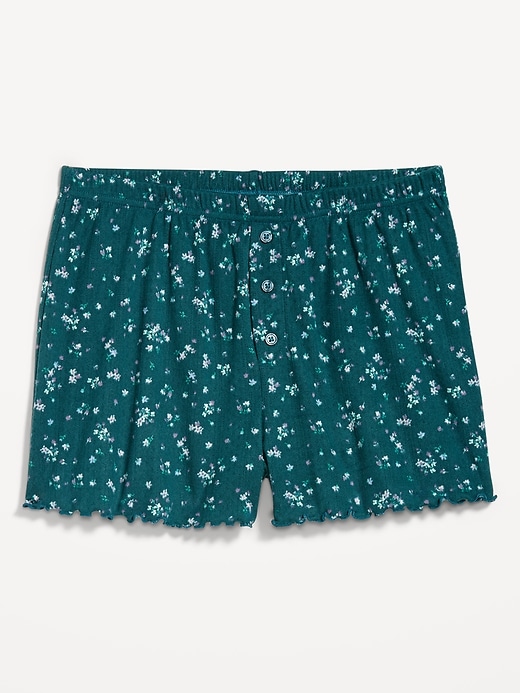 Image number 4 showing, High-Waisted Cozy Rib Pajama Shorts