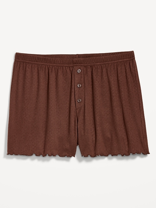 Image number 4 showing, High-Waisted Cozy Rib Pajama Shorts