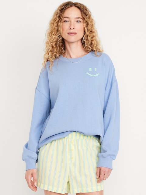 SoComfy Oversized Graphic Sweatshirt - Blue