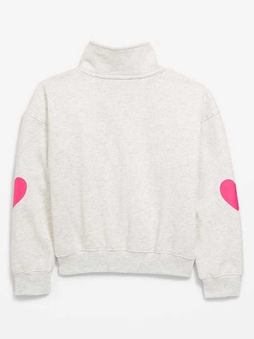 Image number 4 showing, Oversized Quarter-Zip Graphic Sweatshirt for Girls