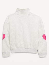 View large product image 3 of 4. Oversized Quarter-Zip Graphic Sweatshirt for Girls