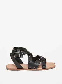 View large product image 3 of 4. Faux-Leather Gladiator Sandals for Girls