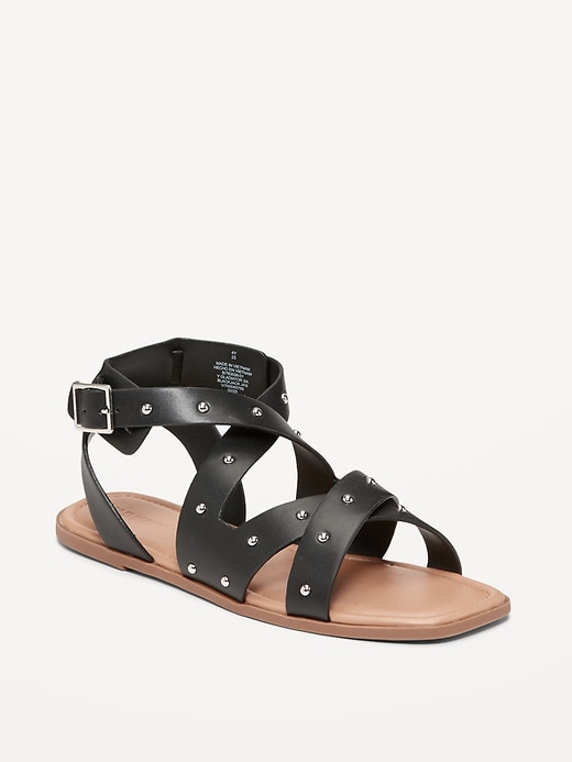 View large product image 1 of 4. Faux-Leather Gladiator Sandals for Girls