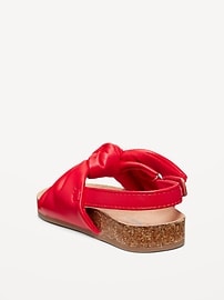 View large product image 3 of 4. Faux-Leather Bow-Front Sandals for Baby