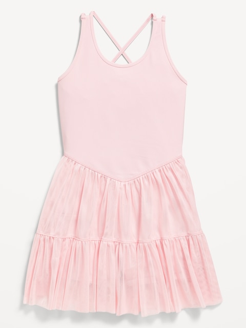 PowerSoft Sleeveless Tutu Athletic Dress for Girls - Pink