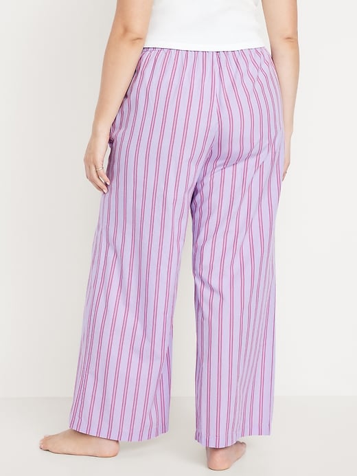 Image number 6 showing, Poplin Wide-Leg Pajama Pants