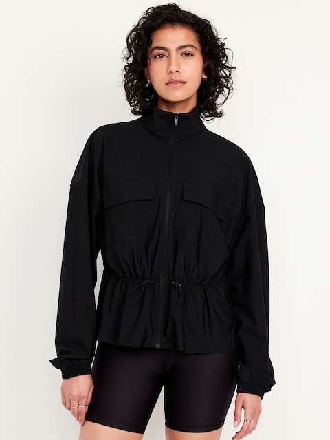 SleekTech Oversized Cinched-Waist Jacket