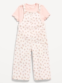 Image number 2 showing, Short-Sleeve T-Shirt and Jumpsuit Set for Toddler Girls