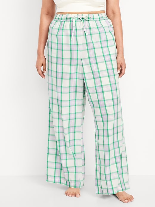 Image number 7 showing, Poplin Wide-Leg Pajama Pants
