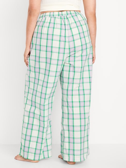 Image number 8 showing, Poplin Wide-Leg Pajama Pants