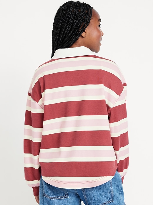 View large product image 2 of 4. Oversized Tunic Rugby Polo Shirt for Girls