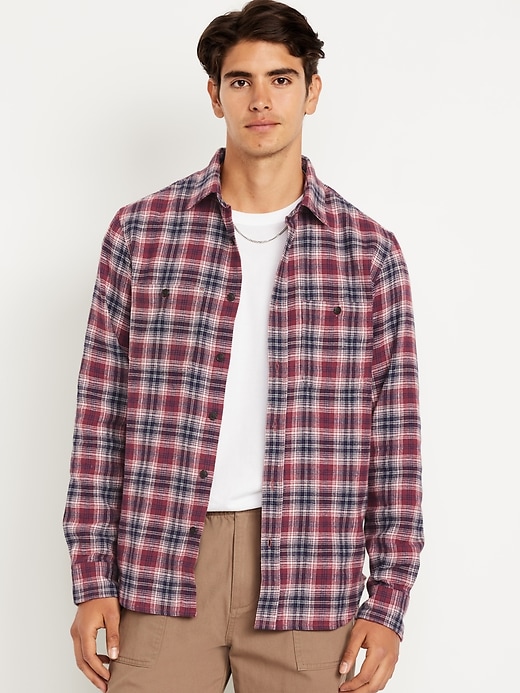 L'image numéro 1 présente Chemise à carreaux en flanelle avec poche