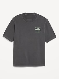 L'image numéro 1 présente T-shirt ras du cou en tissu épais à imprimé