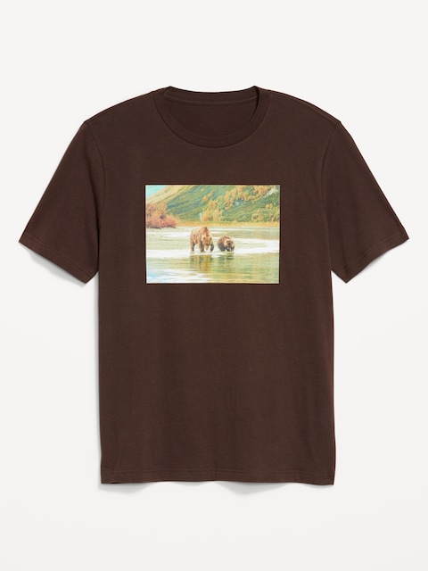 T-shirt ras du cou à imprimé - Noir