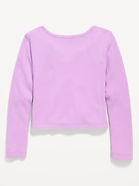 Image number 3 showing, Long-Sleeve 2-In-1 Fitted Henley Top for Girls
