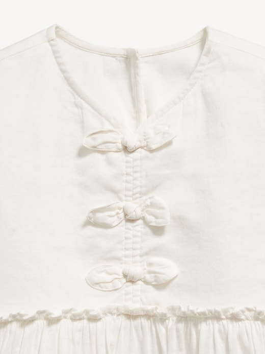 Image number 3 showing, Printed Short-Sleeve Ruffled Bow Dress for Toddler Girls