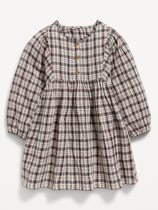 Image number 1 showing, Long-Sleeve Plaid Dress for Toddler Girls