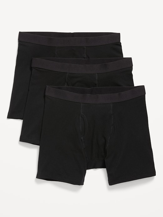 View large product image 1 of 1. 3-Pack Soft-Washed Boxer Briefs -- 6.25-inch inseam