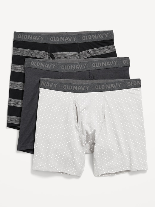 View large product image 1 of 1. 3-Pack Soft-Washed Boxer Briefs -- 6.25-inch inseam