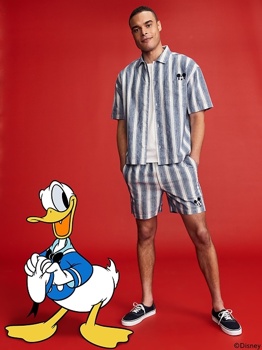 Image number 3 showing, Old Navy x Disney© Mickey Mouse Linen-Blend Jogger Shorts -- 5-inch inseam